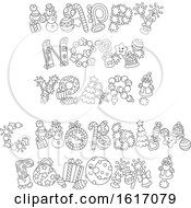 Poster, Art Print Of Happy New Year Greeting In English And Russian