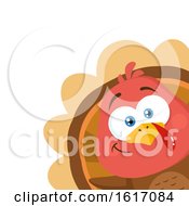Poster, Art Print Of Cute Little Turkey Bird Peeking Around A Corner