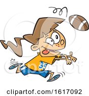 Poster, Art Print Of Cartoon White Girl Catching A Football