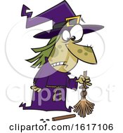 Poster, Art Print Of Cartoon Witch With A Broken Broom