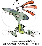 Clipart Of A Cartoon Dinky Monster Running Royalty Free Vector Illustration