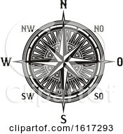 Poster, Art Print Of Black And White Compass