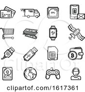Poster, Art Print Of Black And White Icons