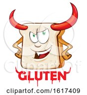 Bread Devil Mascot Over Gluten Text