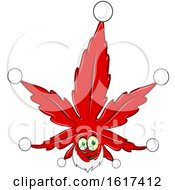 Poster, Art Print Of Red Cannabis Leaf Santa