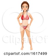 3d Caucasian Woman in a Bikini, on a White Background by Texelart #COLLC1617499-0190
