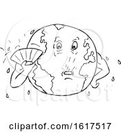 Poster, Art Print Of Earth Global Warming Drawing Black And White