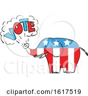Poster, Art Print Of American Elephant Vote Drawing