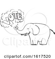 Poster, Art Print Of White Elephant Vote Drawing
