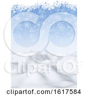 3D Christmas Background With Snowy Scene