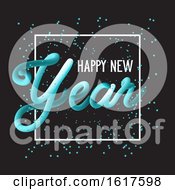 Poster, Art Print Of Happy New Year Hand Drawn Lettering Background