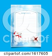 Poster, Art Print Of Christmas Letter To Santa With Snowman And Gift
