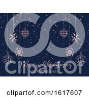Poster, Art Print Of Christmas Background With Hanging Decorations