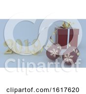 3D Render Of Christmas And New Year Background