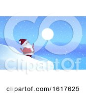 Poster, Art Print Of 3d Santa In A Snowy Landscape
