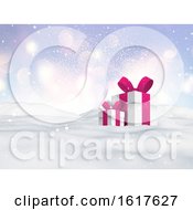 Poster, Art Print Of 3d Christmas Gifts Nestled In Snow