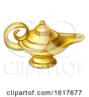 Poster, Art Print Of Antique Gold Aladdin Magic Lamp