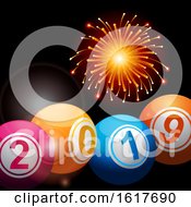 Poster, Art Print Of Bingo Lottery Balls 2019 And Fireworks