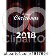 Poster, Art Print Of Christmas Glowing Striped Background With Text 2018