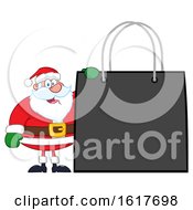 Poster, Art Print Of Black Friday Christmas Shopping Bag With Santa Claus