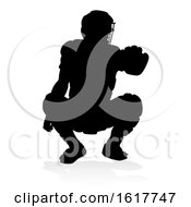 Poster, Art Print Of Baseball Player Silhouette On A White Background