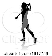Poster, Art Print Of Golfer Golf Sports Person Silhouette On A White Background
