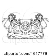 Poster, Art Print Of Lions Heraldic Crest Coat Of Arms Shield Emblem