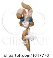 Poster, Art Print Of Easter Bunny Cool Rabbit Pointing Cartoon