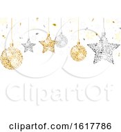 Christmas Background With Glittery Ornaments
