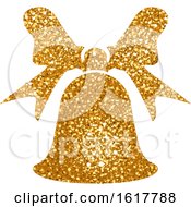 Poster, Art Print Of Golden Glitter Christmas Bell