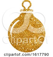 Poster, Art Print Of Golden Glitter Christmas Bauble