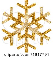 Poster, Art Print Of Golden Glitter Christmas Snowflake