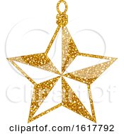 Poster, Art Print Of Golden Glitter Christmas Star Ornament
