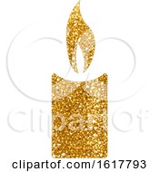 Poster, Art Print Of Golden Glitter Christmas Candle