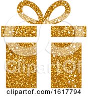 Poster, Art Print Of Golden Glitter Christmas Gift