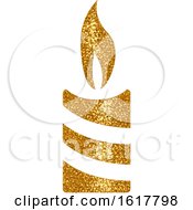 Golden Glitter Christmas Candle
