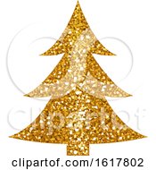 Poster, Art Print Of Golden Glitter Christmas Tree