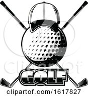 Poster, Art Print Of Black And White Golfing Design