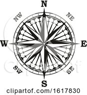 Poster, Art Print Of Black And White Compass