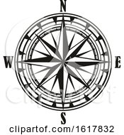 Poster, Art Print Of Black And White Compass