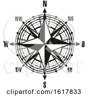 Poster, Art Print Of Black And White Compass