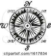 Poster, Art Print Of Black And White Compass