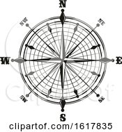 Poster, Art Print Of Black And White Compass