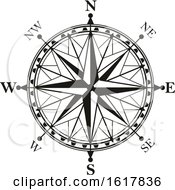 Poster, Art Print Of Black And White Compass