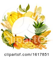 Poster, Art Print Of Frame With Yellow Foods