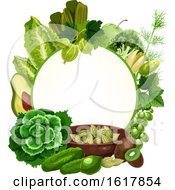 Poster, Art Print Of Frame With Green Foods