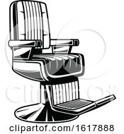 Poster, Art Print Of Black And White Barber Shop Chair