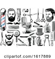 Poster, Art Print Of Barber Shop Design Elements