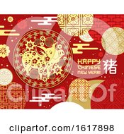 Poster, Art Print Of Happy Chinese New Year Greeting With A Pig