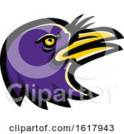 Poster, Art Print Of Purple American Crow Mascot Head